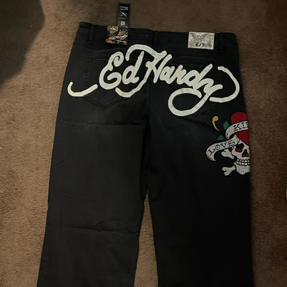 NWT Ed Hardy Love Kills Slowly Wide Leg Size 34